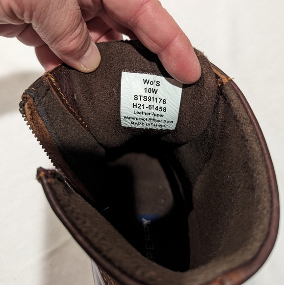 Sperry Top-Sider Saltwater Leather Upper Duck Boots In Wide - Picture 7 of 8